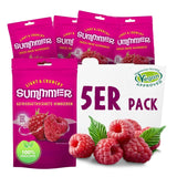 Summmer căpșuni liofilizate - pachet de 5 - fără zahăr, 100% naturale, delicioase gustări crocante pentru copii și adulți, ideale pentru cereale și cutii de prânz (55g) Produse deshidratate Naty Shop Pachet de 5 Zmeură