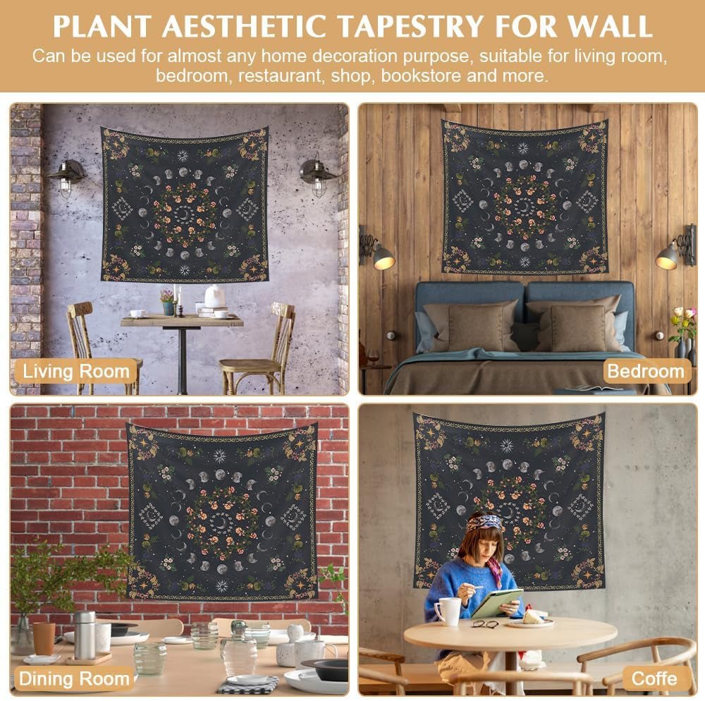 Tapiserie 130 130mx150m moon phases panza flori Casa - Accesorii si Decoratiuni Naty Shop