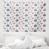 Tapiserie abakuhaus wanderlust harta animala lumii desene Casa - Accesorii si Decoratiuni Naty Shop Gri Albastru 150L X 110B Cm