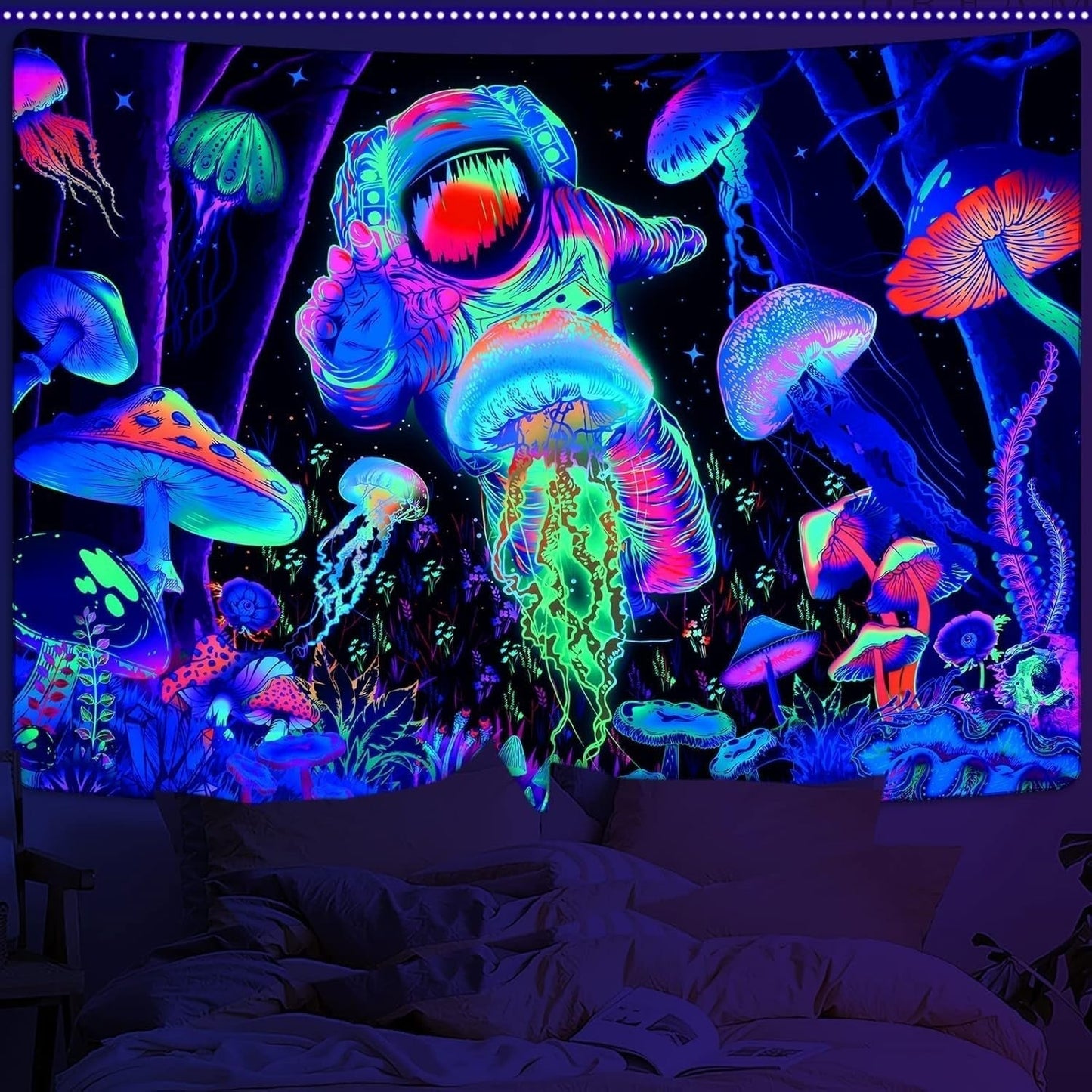 Tapiserie alishomtll black light abstract wall art Casa - Accesorii si Decoratiuni Naty Shop Multi 210L X 150B Cm
