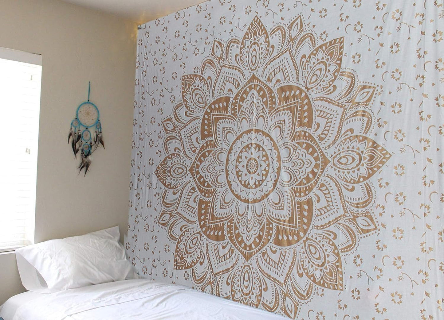 Tapiserie aur metalic mandala bumbac indian plaja arunca Casa - Accesorii si Decoratiuni Naty Shop