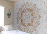 Tapiserie aur metalic mandala bumbac indian plaja arunca Casa - Accesorii si Decoratiuni Naty Shop