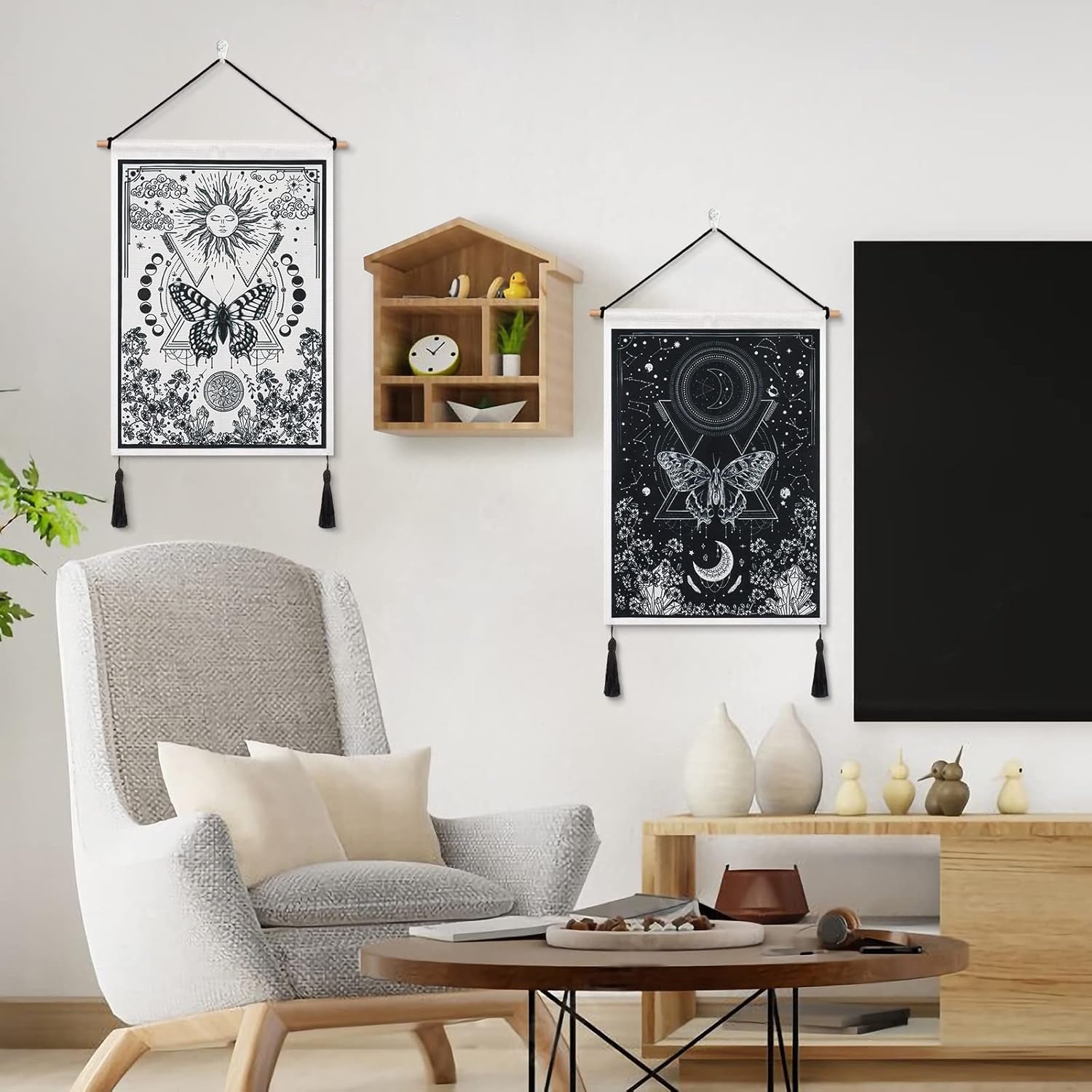 Tapiserie betylifoy bucati tapiserii mici paiete soare luna Casa - Accesorii si Decoratiuni Naty Shop