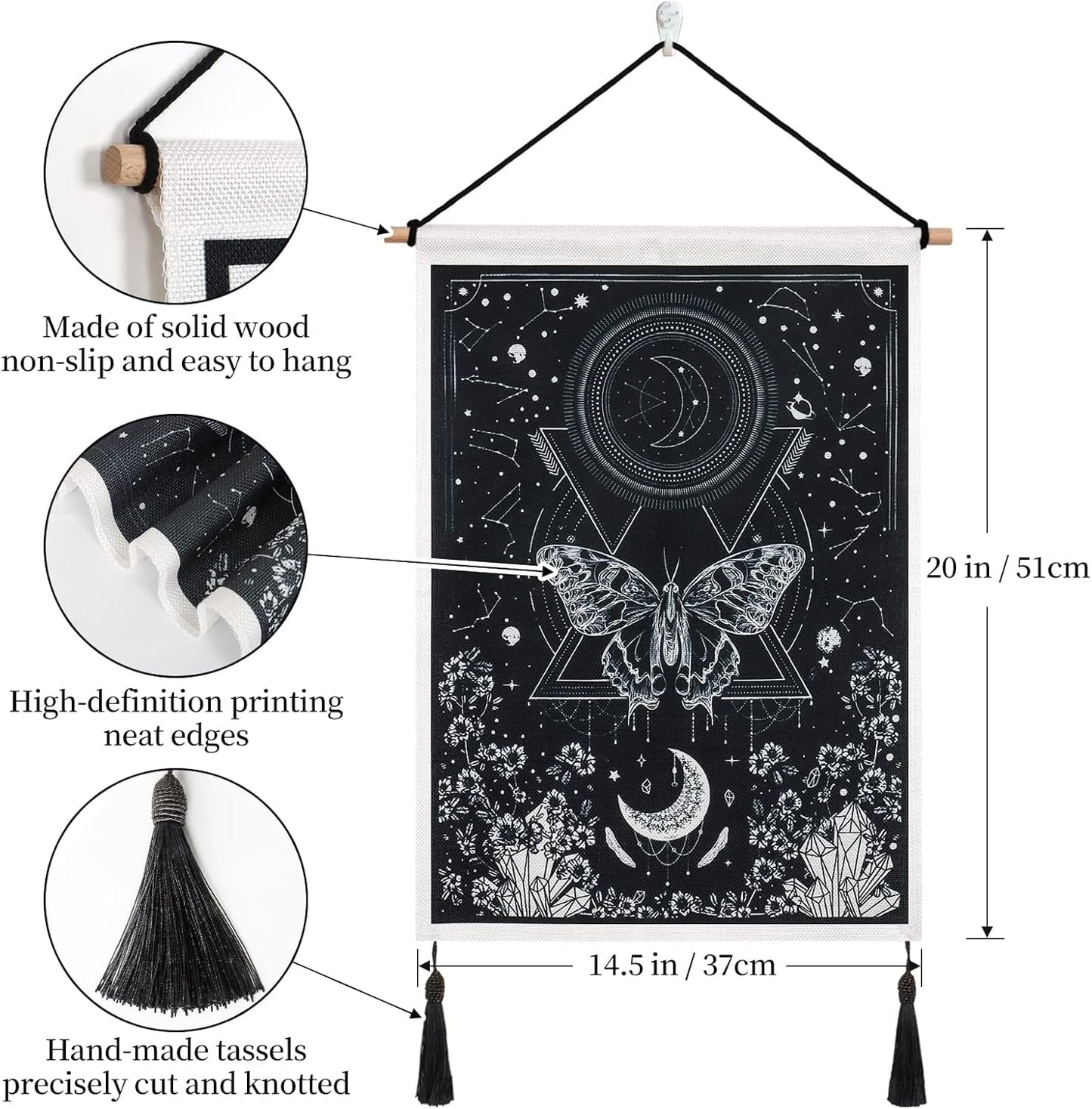Tapiserie betylifoy bucati tapiserii mici paiete soare luna Casa - Accesorii si Decoratiuni Naty Shop