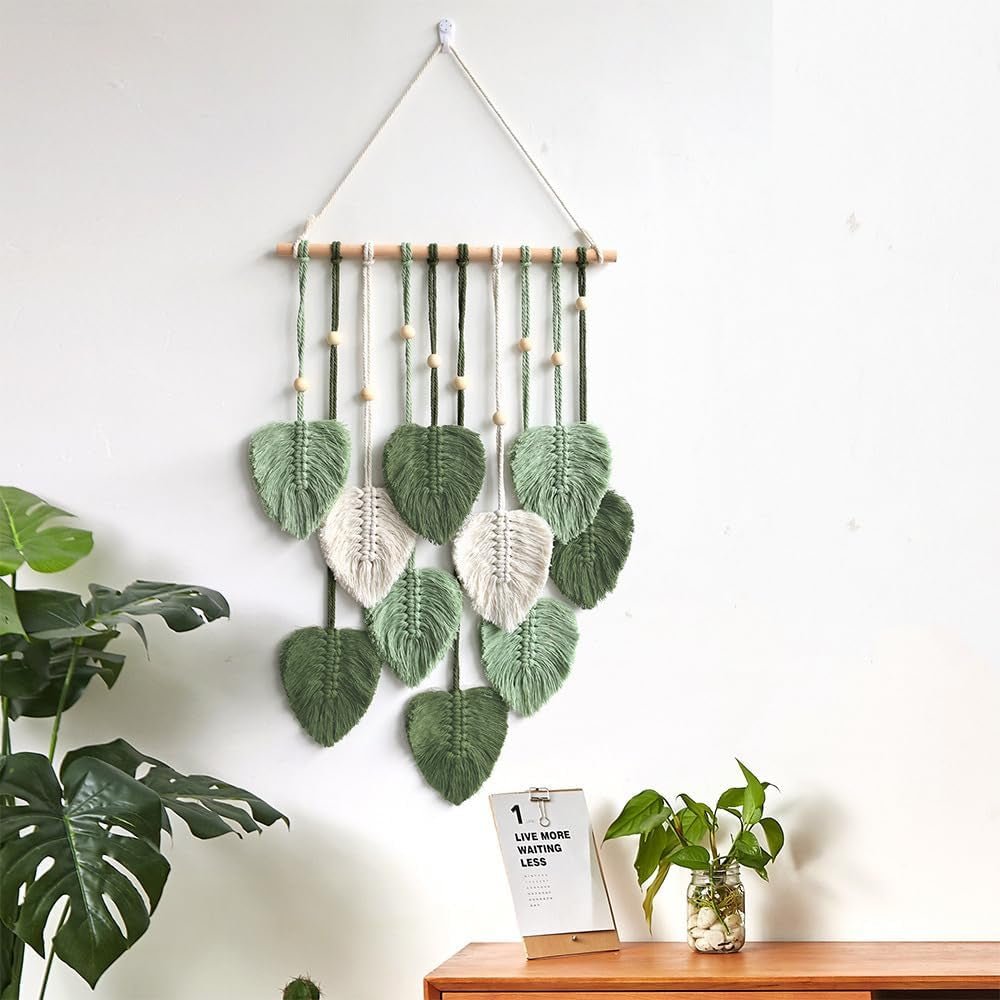 Tapiserie betylifoy margele lemn frunze verzi Casa - Accesorii si Decoratiuni Naty Shop