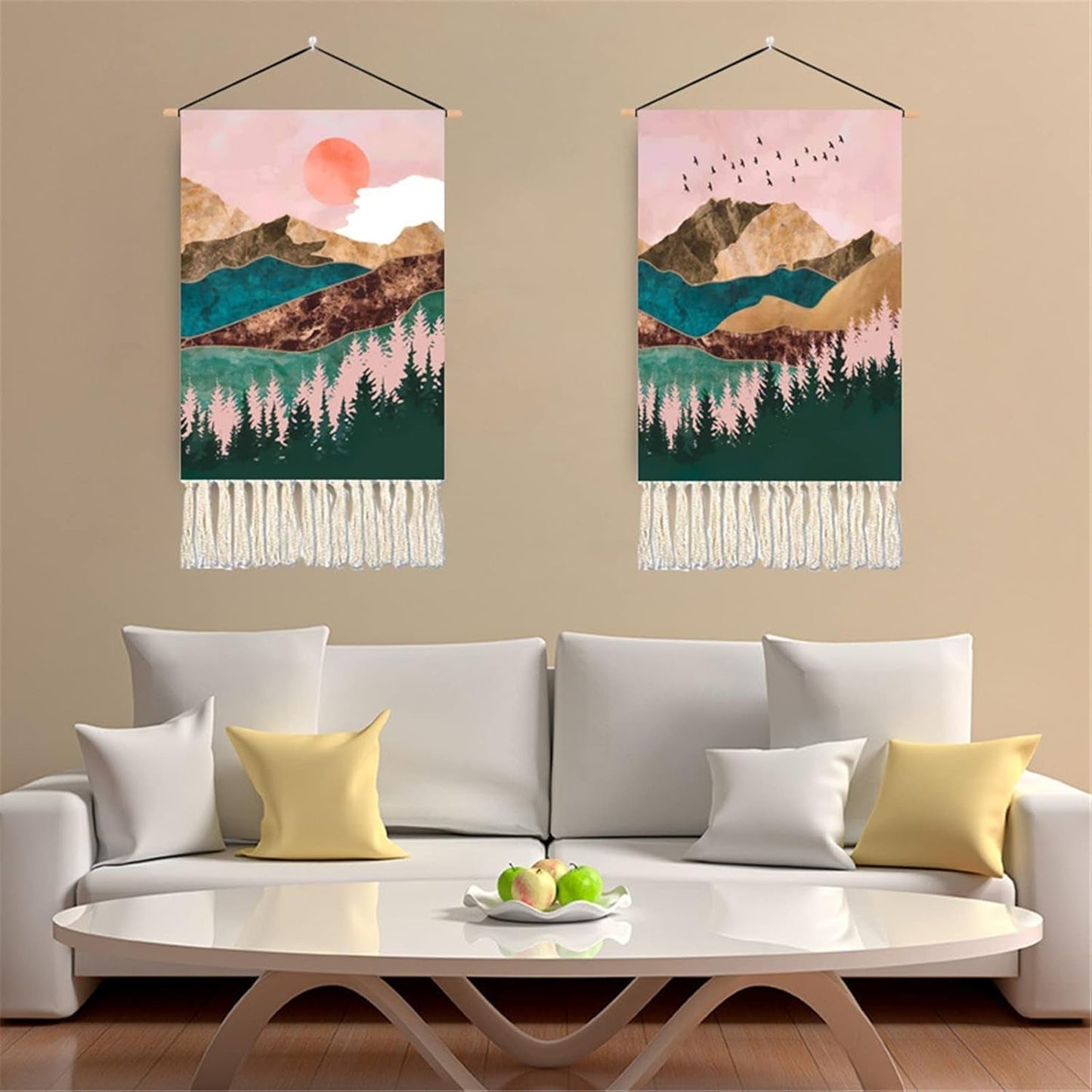 Tapiserie bucati tesuta munti paduri soare luna Casa - Accesorii si Decoratiuni Naty Shop Peisaj C