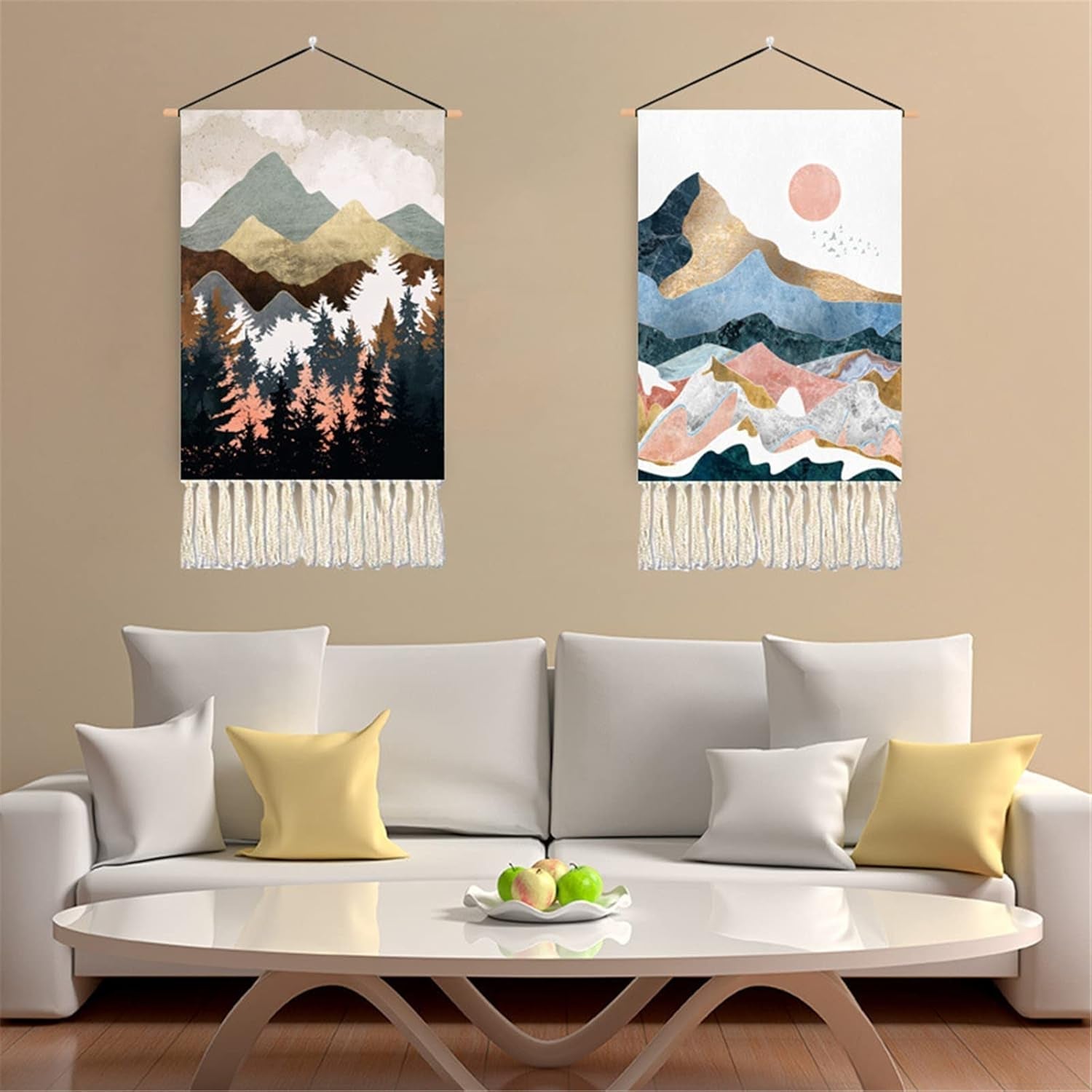 Tapiserie bucati tesuta munti paduri soare luna Casa - Accesorii si Decoratiuni Naty Shop Peisaj A
