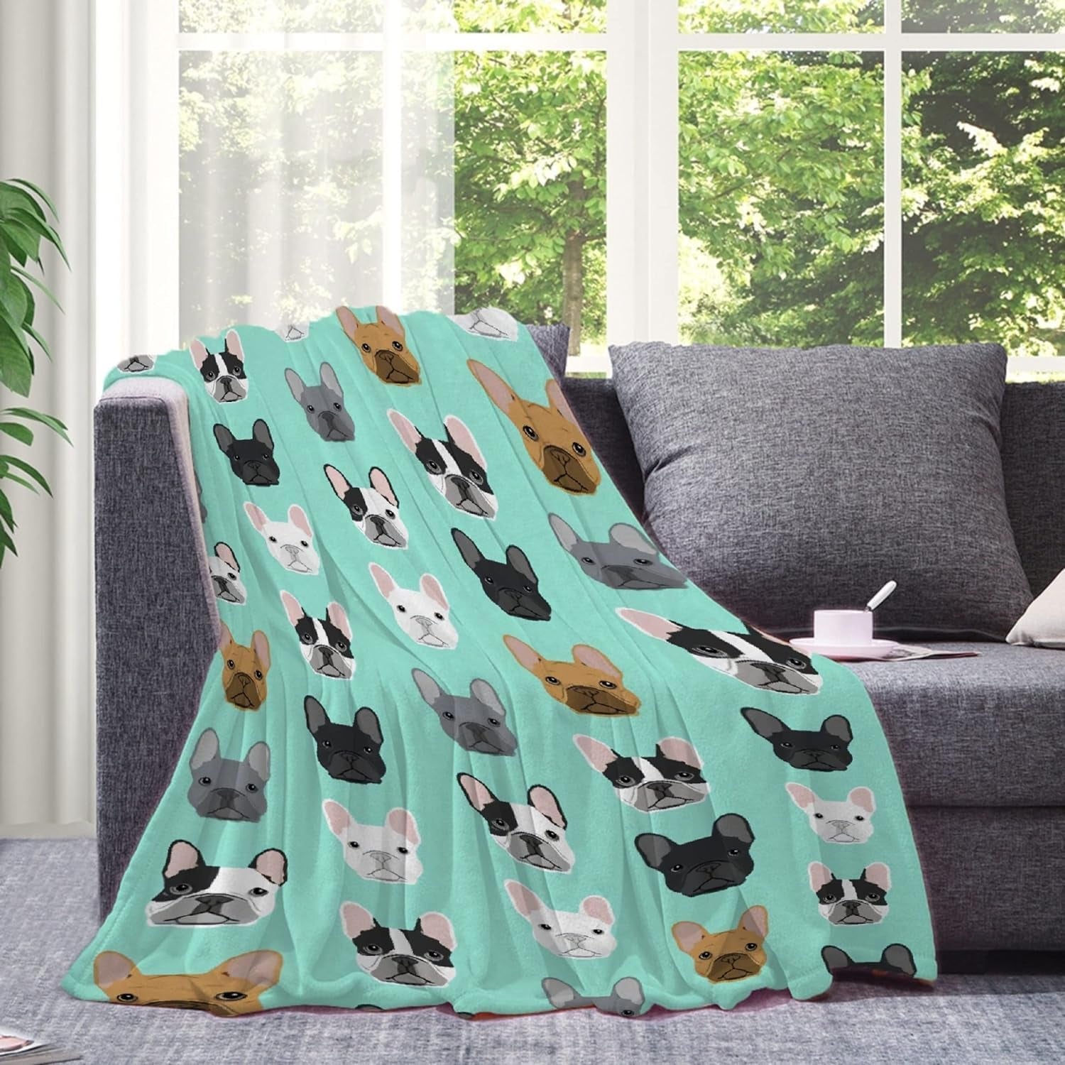 Tapiserie buldog francez imprimat motiv fata Casa - Accesorii si Decoratiuni Naty Shop
