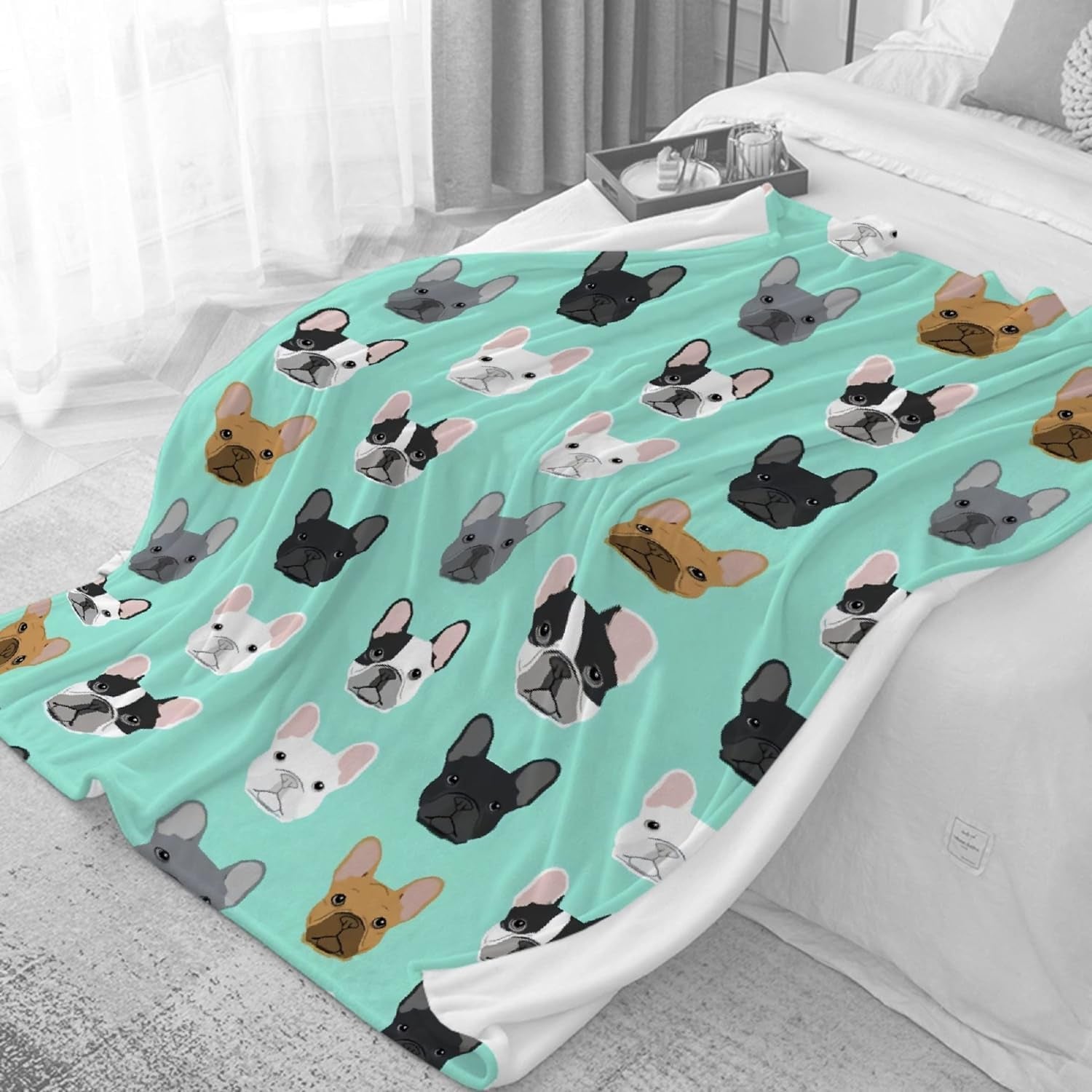 Tapiserie buldog francez imprimat motiv fata Casa - Accesorii si Decoratiuni Naty Shop