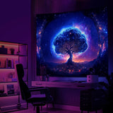Tapiserie copac lumina neagra spatiala estetica Casa - Accesorii si Decoratiuni Naty Shop