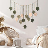 Tapiserie decorare margele lemn frunze design Casa - Accesorii si Decoratiuni Naty Shop