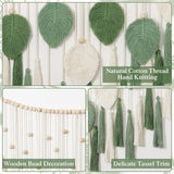 Tapiserie dremisland mare bej frunze verzi ciucure Casa - Accesorii si Decoratiuni Naty Shop