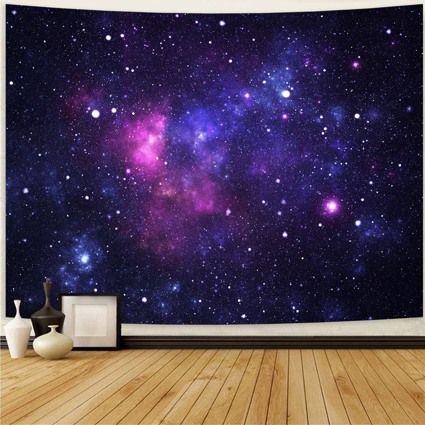 Tapiserie galaxie lumina neagra cer instelat albastru reactiv Casa - Accesorii si Decoratiuni Naty Shop