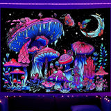 Tapiserie galaxie lumina neagra cer instelat albastru reactiv Casa - Accesorii si Decoratiuni Naty Shop Ciupercă 200L X 150B Cm