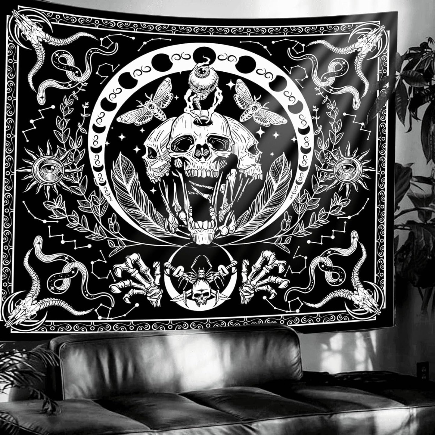Tapiserie gothic halloween banner negru alb Casa - Accesorii si Decoratiuni Naty Shop Default Title
