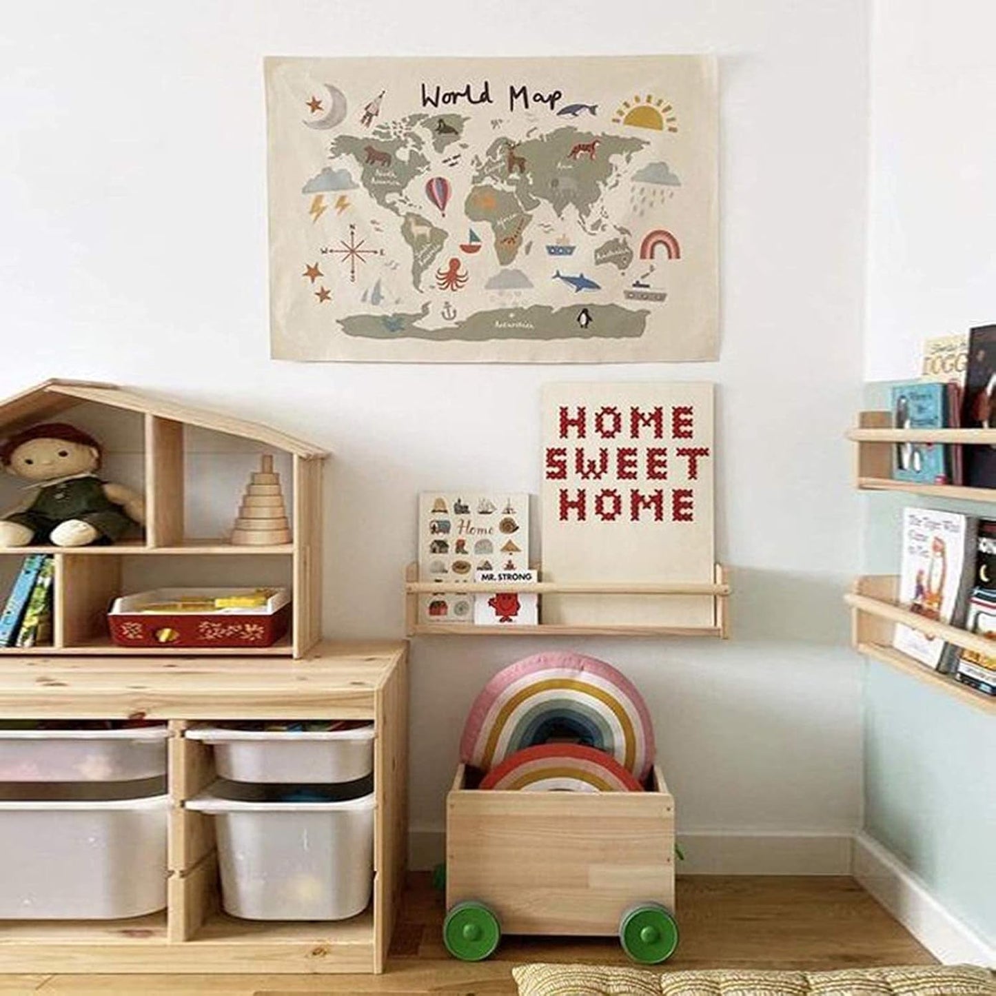 Tapiserie haokaini harta lumii patura copil fotografie Casa - Accesorii si Decoratiuni Naty Shop