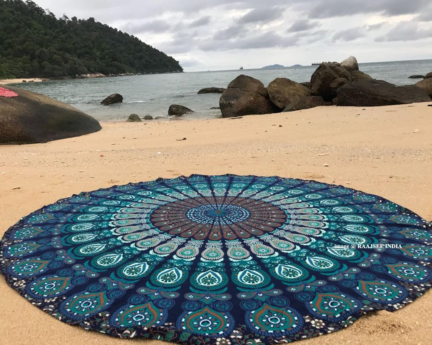 Tapiserie india prosop plaja rotund mandala hippielarge indian Casa - Accesorii si Decoratiuni Naty Shop Default Title