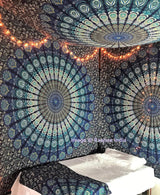 Tapiserie indian psihedelic mandala albastru turcoaz elefant Casa - Accesorii si Decoratiuni Naty Shop