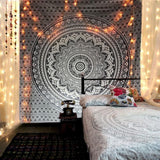 Tapiserie indian psihedelic mandala negru alb india Casa - Accesorii si Decoratiuni Naty Shop