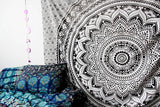 Tapiserie indian psihedelic mandala negru alb india Casa - Accesorii si Decoratiuni Naty Shop