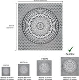 Tapiserie indian psihedelic mandala negru alb india Casa - Accesorii si Decoratiuni Naty Shop