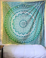 Tapiserie indiana mandala verde decorare estetica decorarea Casa - Accesorii si Decoratiuni Naty Shop
