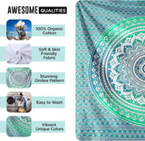 Tapiserie indiana mandala verde decorare estetica decorarea Casa - Accesorii si Decoratiuni Naty Shop