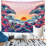 Tapiserie lomohoo abstract sketch art negru alb kissing Casa - Accesorii si Decoratiuni Naty Shop Ocean Wave Portocaliu 150L X 130B Cm