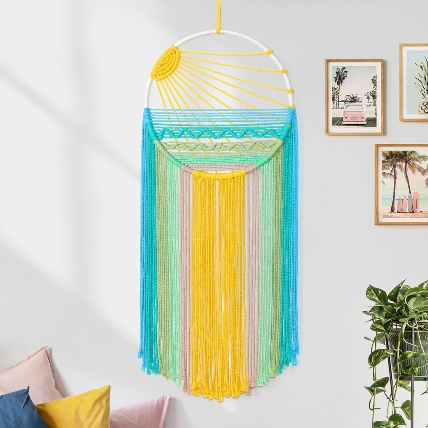 Tapiserie lomohoo dreamcatcher tapiterie model soare curcubeu camera Casa - Accesorii si Decoratiuni Naty Shop Răsărit de soare