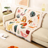Tapiserie lumisyne double sided bumbac tesute patura arunca Casa - Accesorii si Decoratiuni Naty Shop Vacanță pe plajă