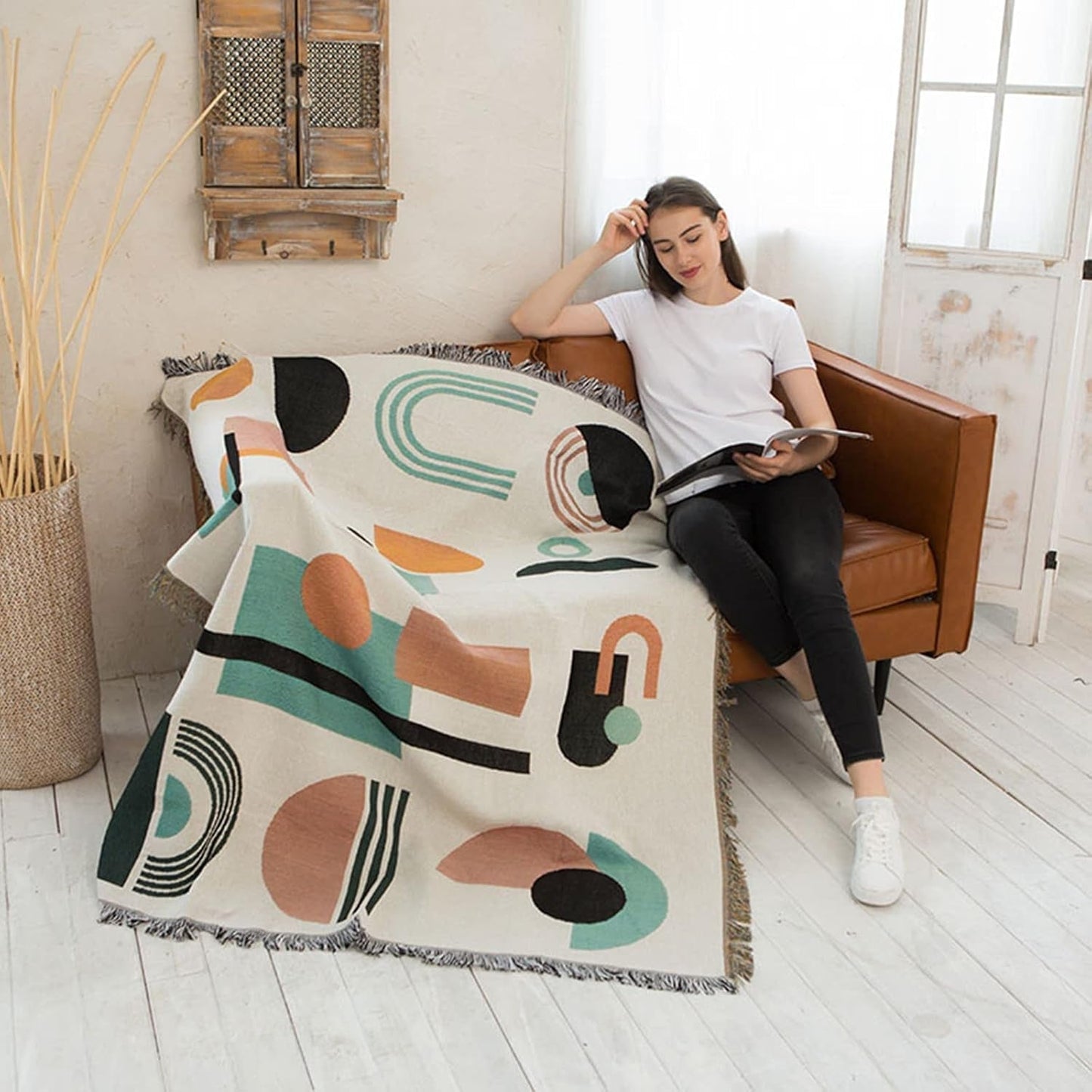 Tapiserie lumisyne double sided bumbac tesute patura arunca Casa - Accesorii si Decoratiuni Naty Shop Întâlniri