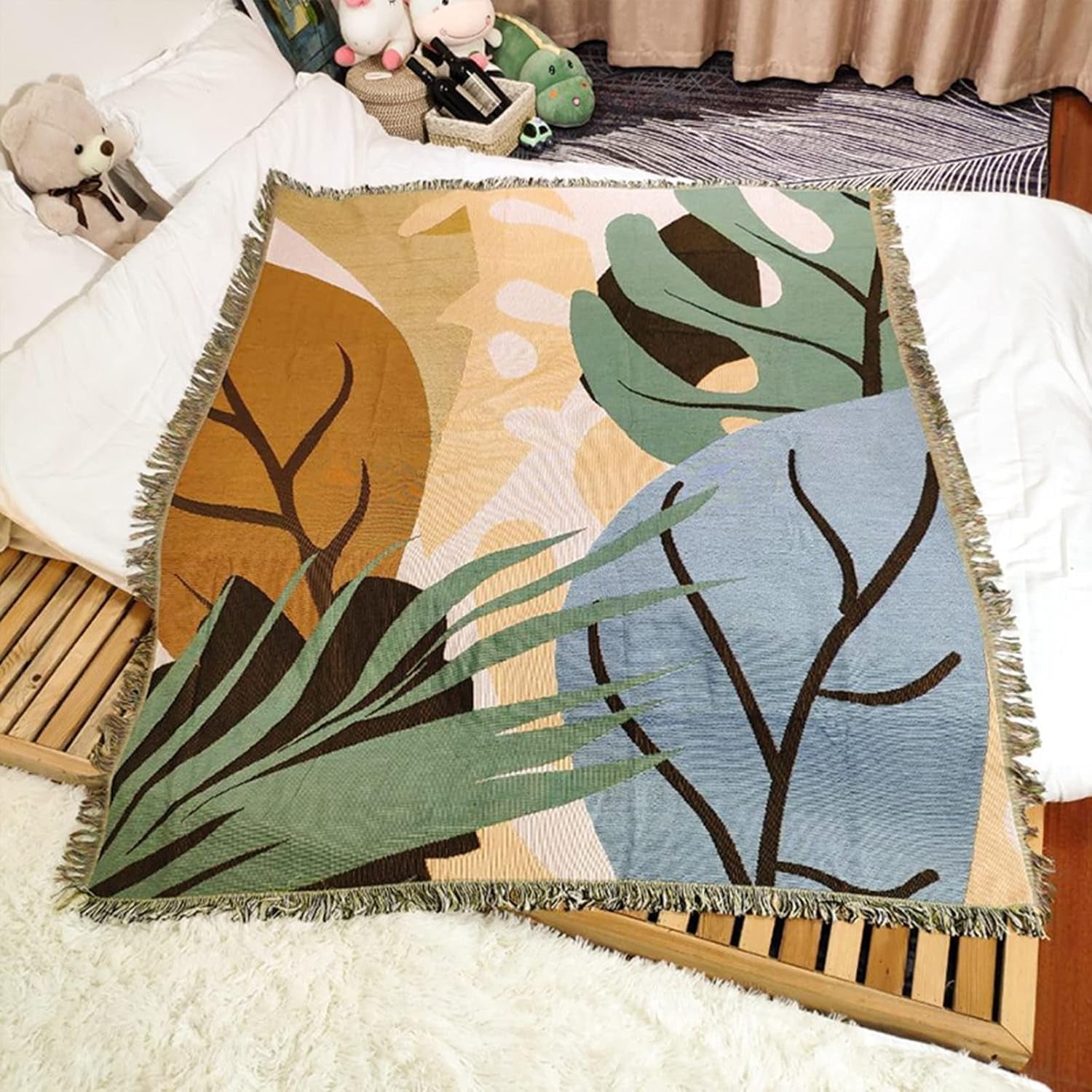 Tapiserie lumisyne double sided bumbac tesute patura arunca Casa - Accesorii si Decoratiuni Naty Shop Hawaii