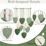 Tapiserie manual margele lemn frunze verzi Casa - Accesorii si Decoratiuni Naty Shop