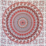 Tapiserie momomus mandala bumbac colorat desene orientale Casa - Accesorii si Decoratiuni Naty Shop Alb-portocaliu 210L X 230B Cm