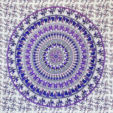 Tapiserie momomus mandala bumbac colorat desene orientale Casa - Accesorii si Decoratiuni Naty Shop Alb-liliac 135L X 210B Cm