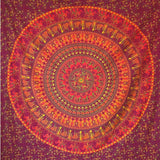 Tapiserie momomus mandala bumbac colorat desene orientale Casa - Accesorii si Decoratiuni Naty Shop Portocaliu 210L X 230B Cm