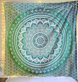 Tapiserie rajrang mandala bumbac verde mare Casa - Accesorii si Decoratiuni Naty Shop