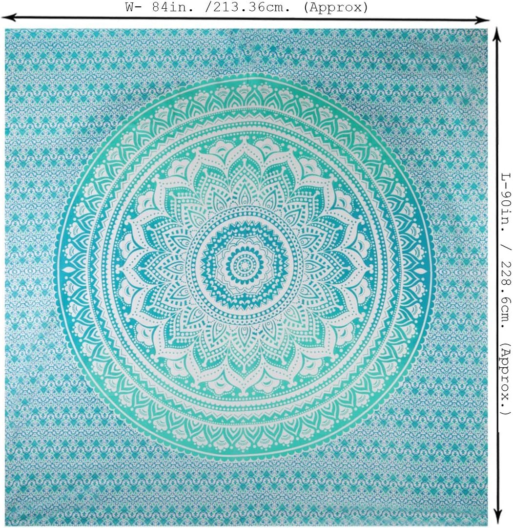 Tapiserie rajrang mandala bumbac verde mare Casa - Accesorii si Decoratiuni Naty Shop