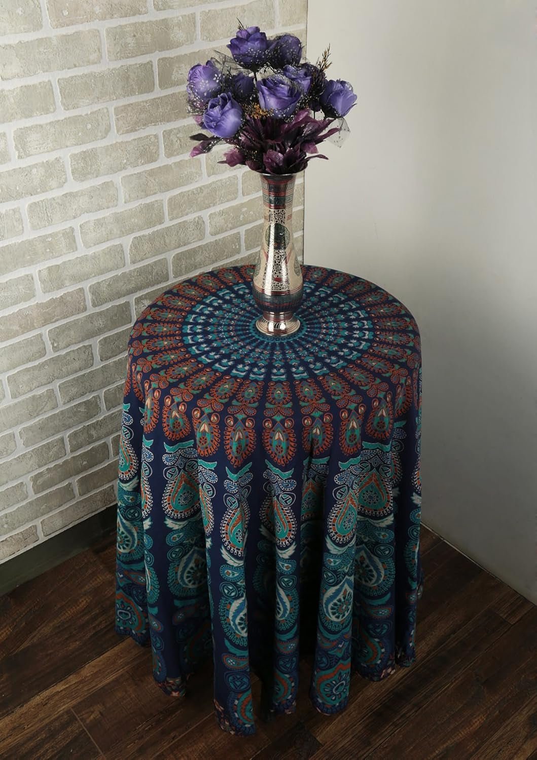 Tapiserie rotunda peacock mandala centimetri roundie hippie fata Casa - Accesorii si Decoratiuni Naty Shop