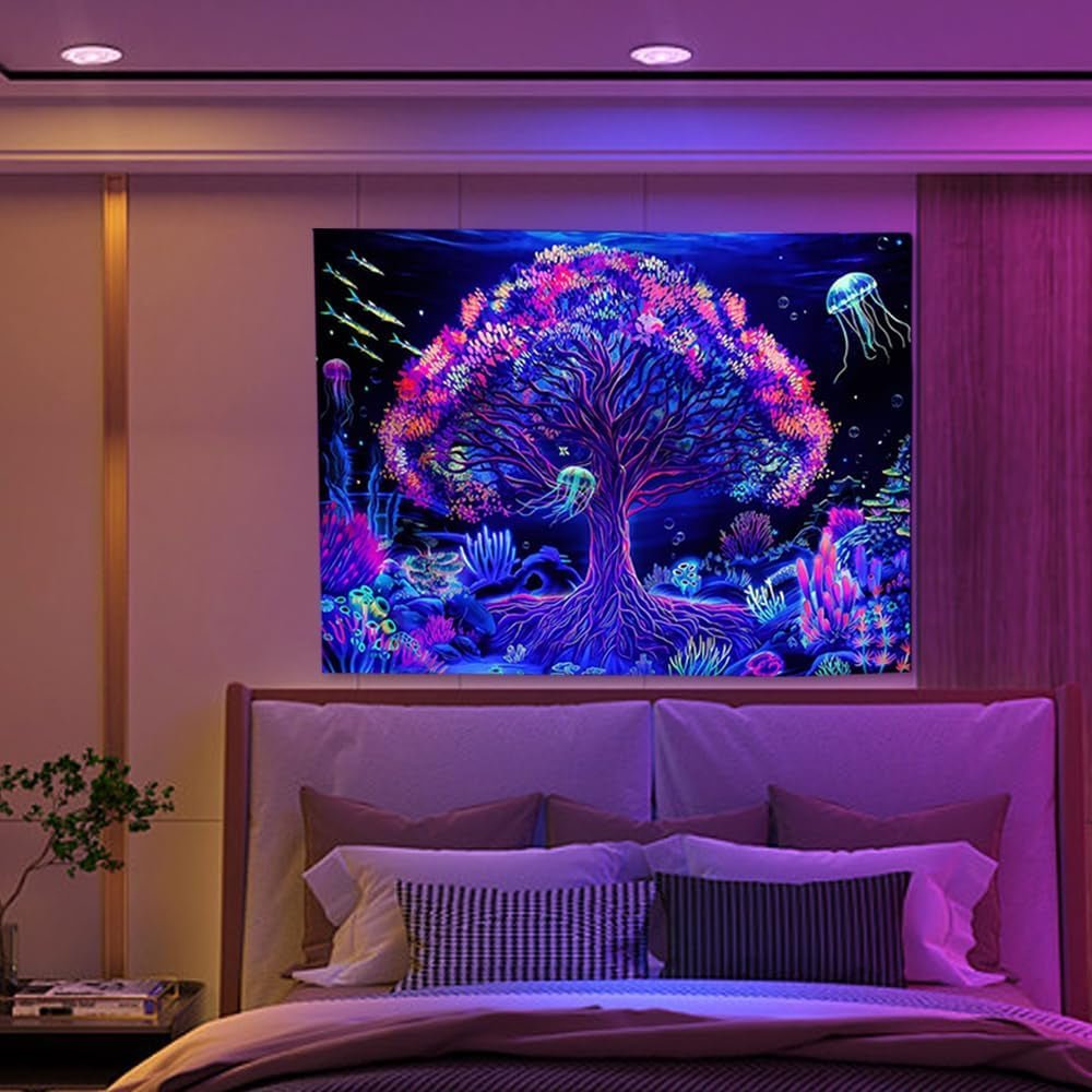 Tapiserie suaywo psychedelic fluorescent tree life camera Casa - Accesorii si Decoratiuni Naty Shop