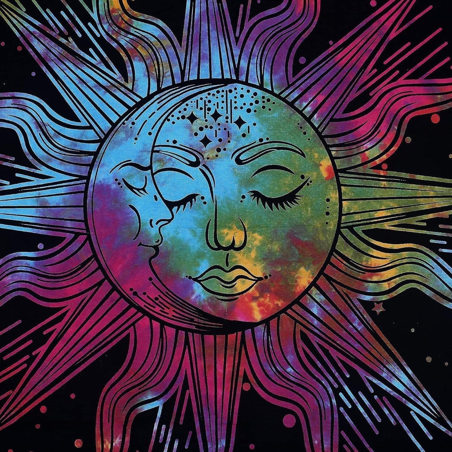 Tapiserie sun moon star spiritual asthetic rainbow bumbac Casa - Accesorii si Decoratiuni Naty Shop