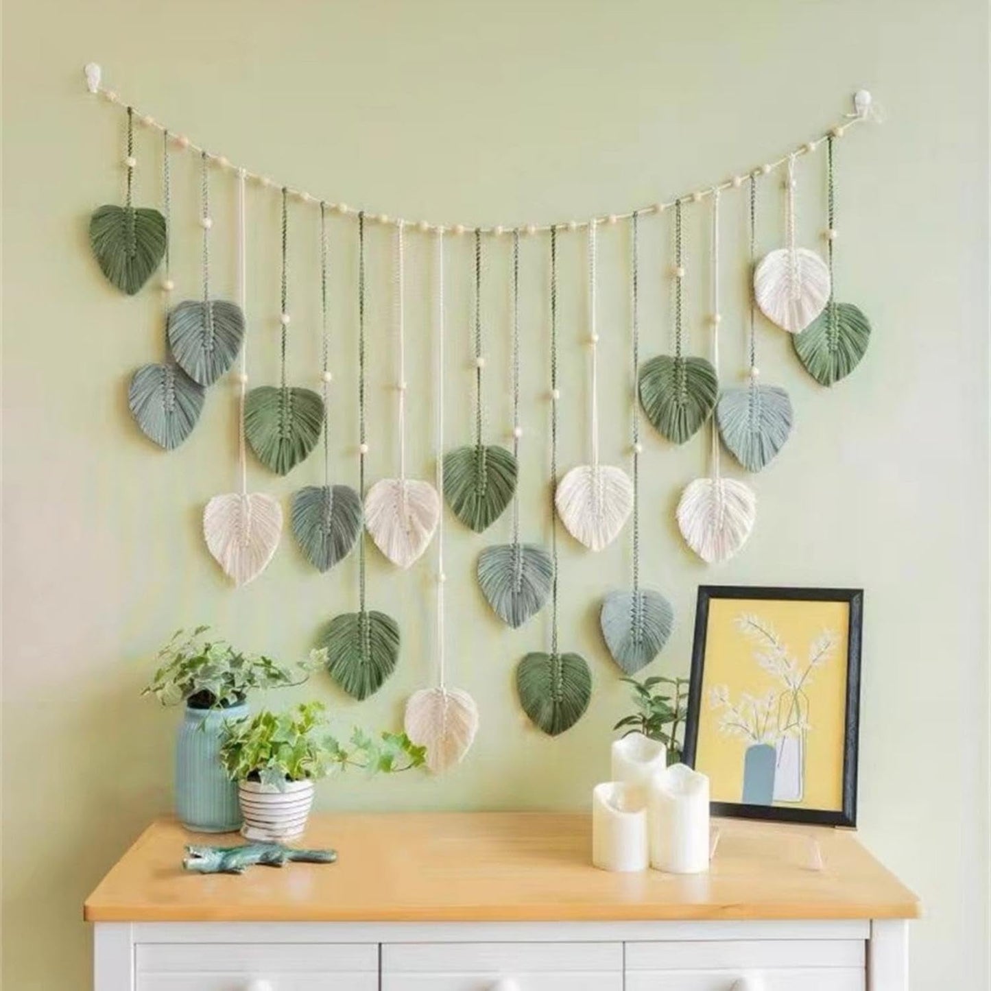 Tapiserie suspensie decoratie frunze tesute Casa - Accesorii si Decoratiuni Naty Shop