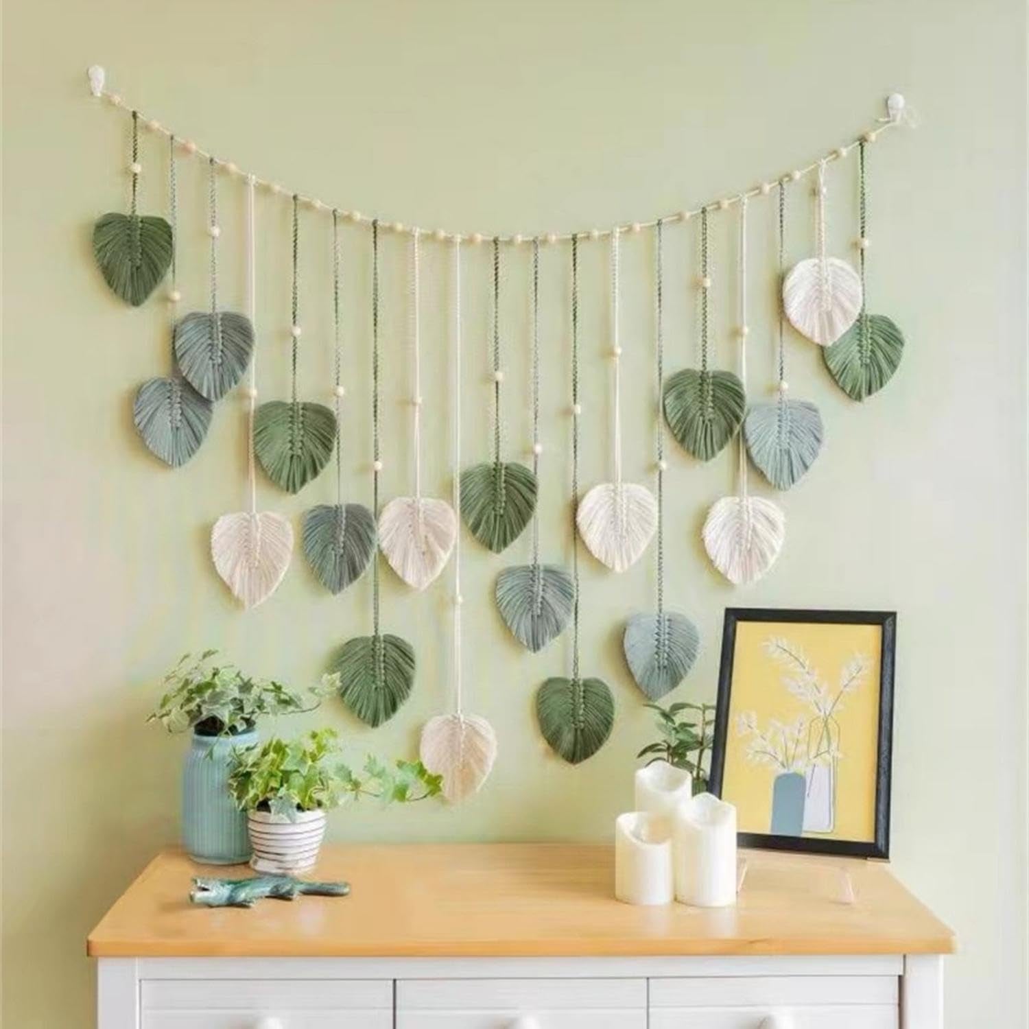 Tapiserie suspensie decoratie frunze tesute Casa - Accesorii si Decoratiuni Naty Shop