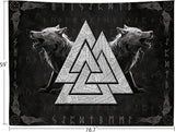 Tapiserie viking wolf totem negru alb meditatie rune Casa - Accesorii si Decoratiuni Naty Shop