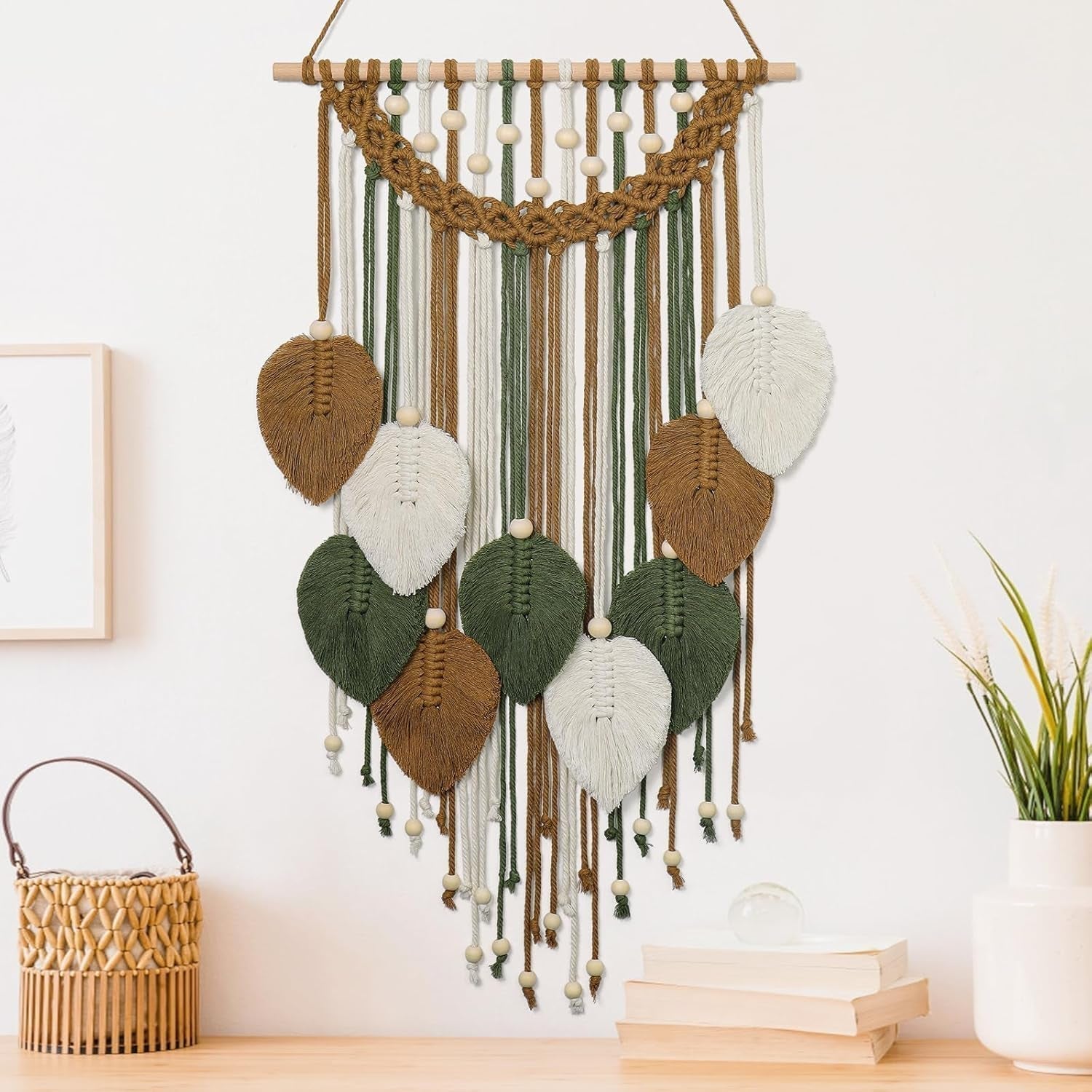 Tapiserie weldomcor tapiterie mic comert margele lemn frunze Casa - Accesorii si Decoratiuni Naty Shop Maro