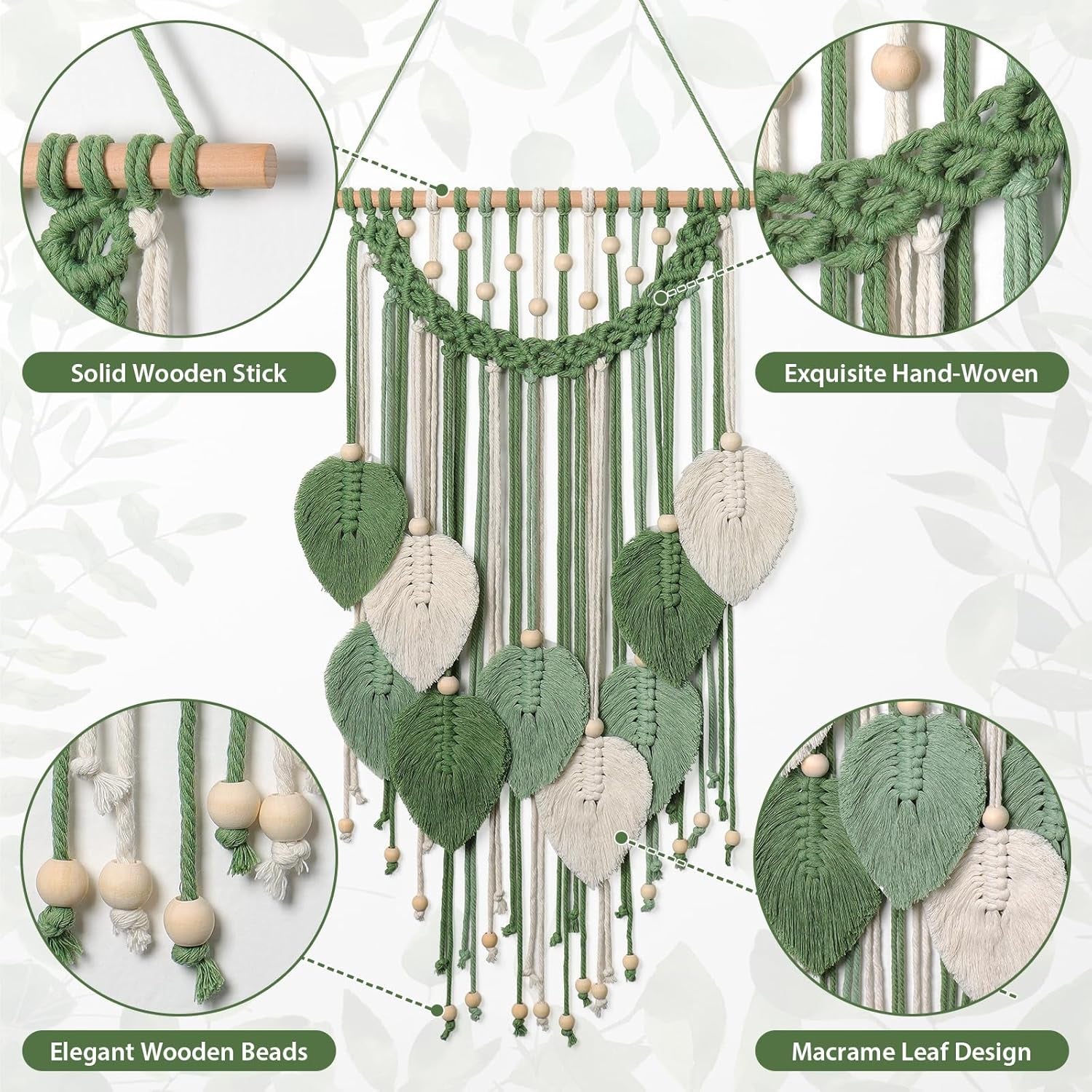 Tapiserie weldomcor tapiterie mic comert margele lemn frunze Casa - Accesorii si Decoratiuni Naty Shop
