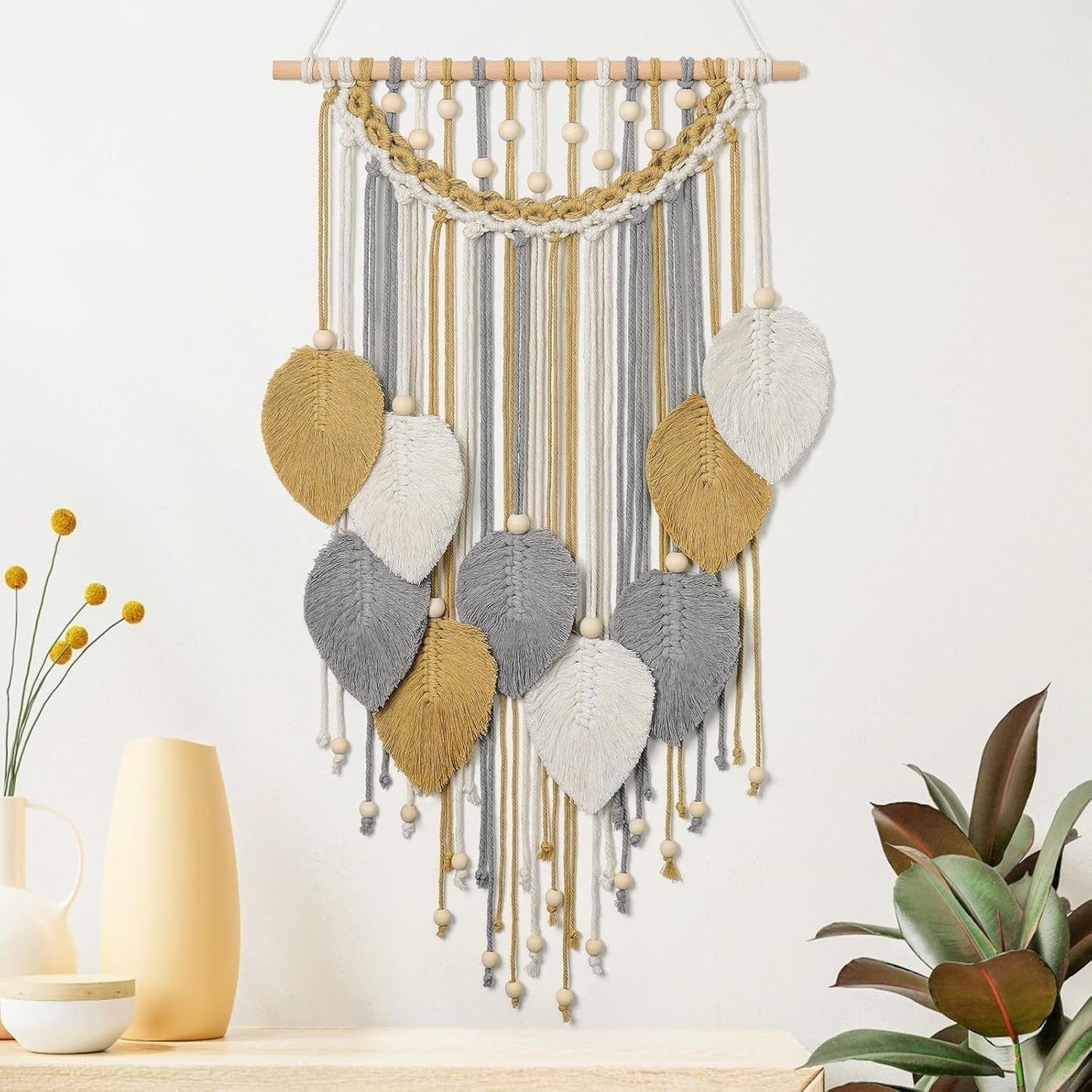 Tapiserie weldomcor tapiterie mic comert margele lemn frunze Casa - Accesorii si Decoratiuni Naty Shop Culori kaki