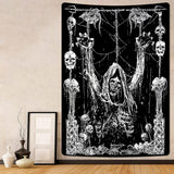 Tapiserie yrendenge craniu uman negru alb Casa - Accesorii si Decoratiuni Naty Shop