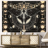 Tapiserie yrendenge moth negru sun moon natural Casa - Accesorii si Decoratiuni Naty Shop