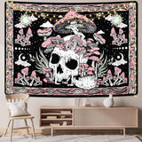 Tapiserie yugarlibi craniu roz ciuperci schelet Casa - Accesorii si Decoratiuni Naty Shop